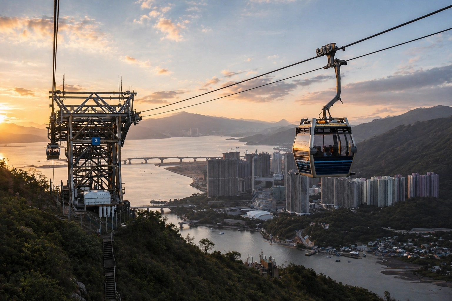 Ngong Ping cable car and village, Lantau Island
